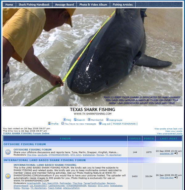 Shark Fishing Message Board